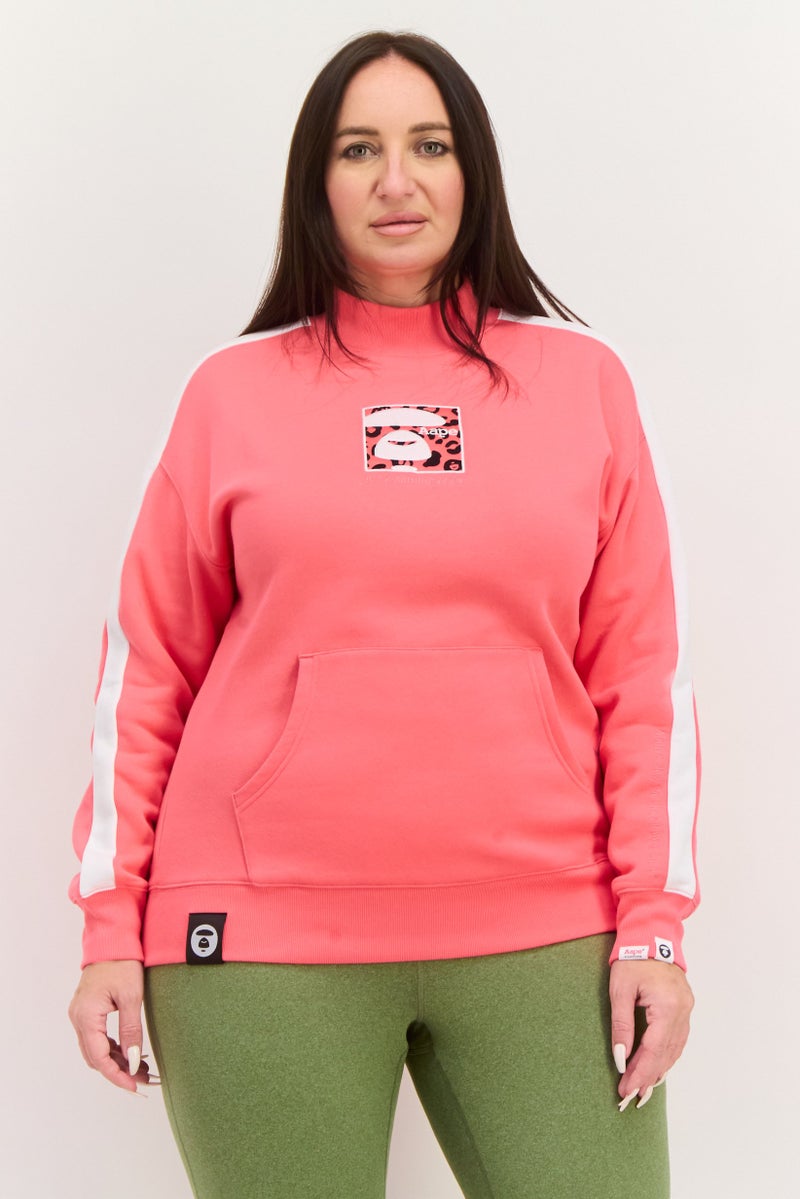 Aape By A Bathing Ape سويت شيرت رياضي نسائي مناسب في الهواء الطلق، وردي - Image 1